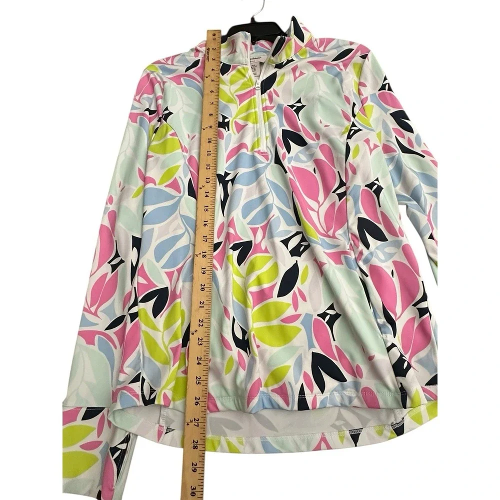 Tommy Bahama Pullover Womens XL White Floral‎ Print Golf Performance #K5-3